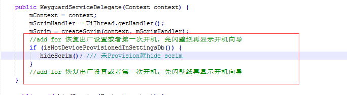 此类的构造方法中，如果获取到的为true,先隐藏