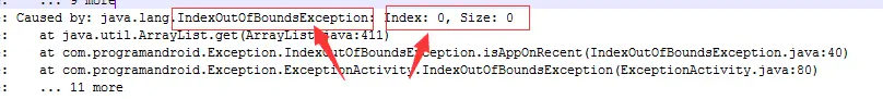 IndexOutOfBoundsException Log分析