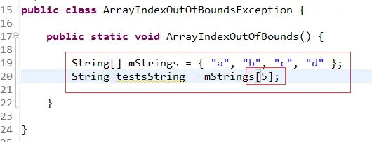 ArrayIndexOutOfBoundsException  代码举例