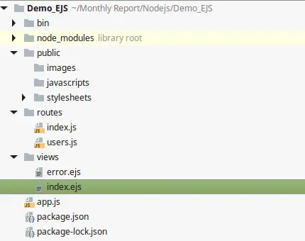 Node.js 项目文件列表