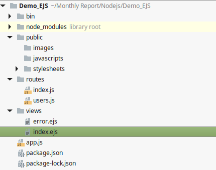 Node.js 项目文件列表