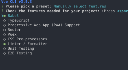 vue create my-project-name