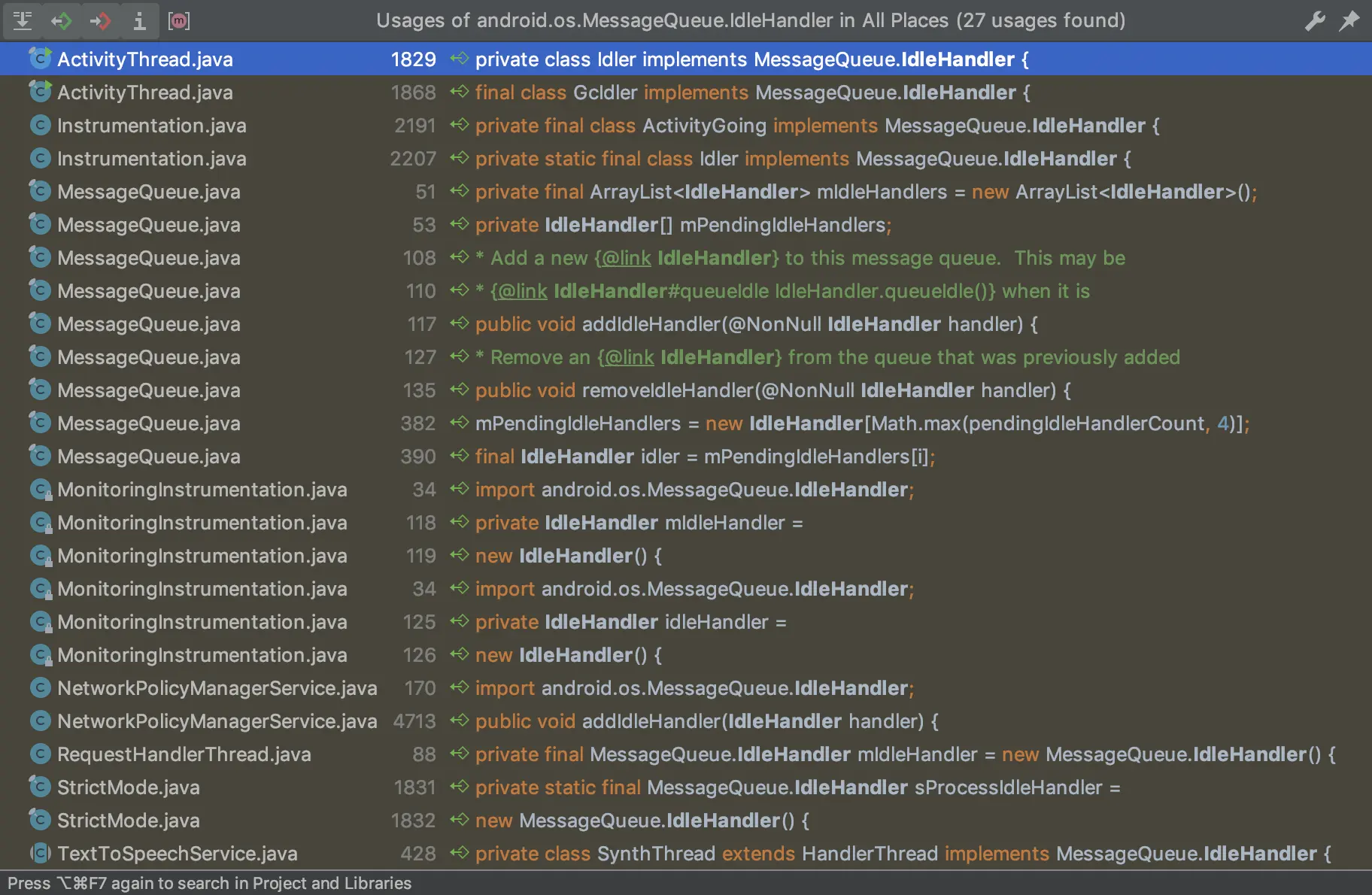 IdleHandler都用在了哪