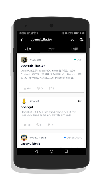 搜索项目页