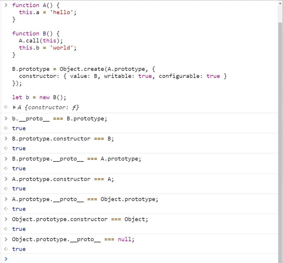 b 的原型链验证图