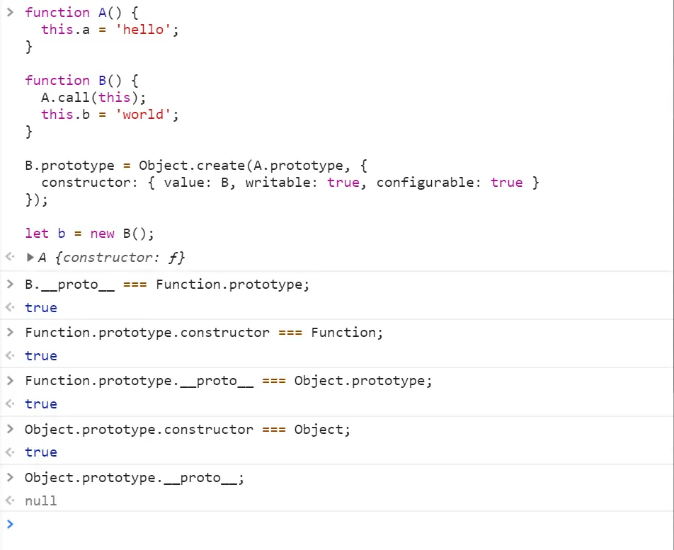 B 的原型链验证图