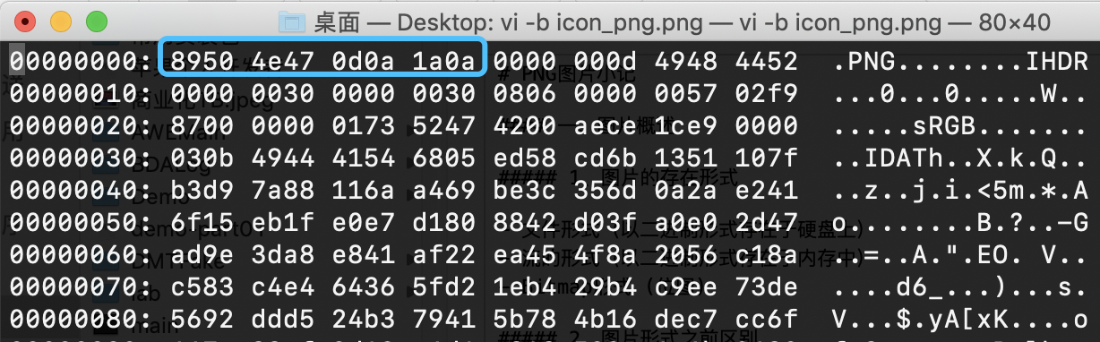 二进制查看PNG图片