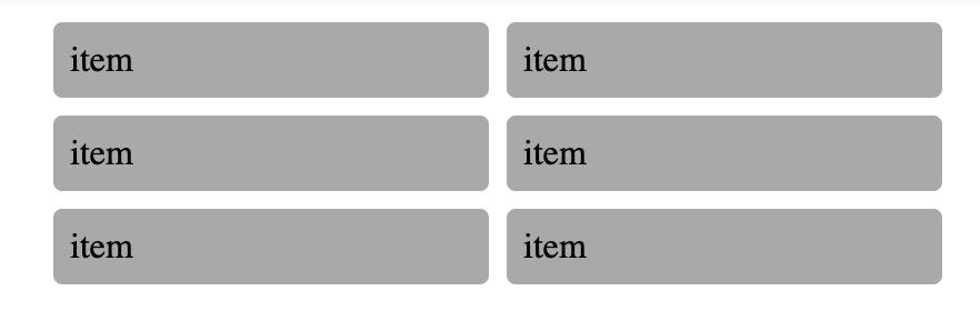六个子元素两两排列，形成整齐网格