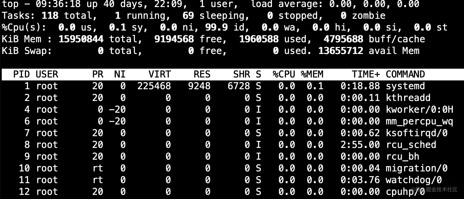 linuxtop性能指标top命令性能指标如图：参考资