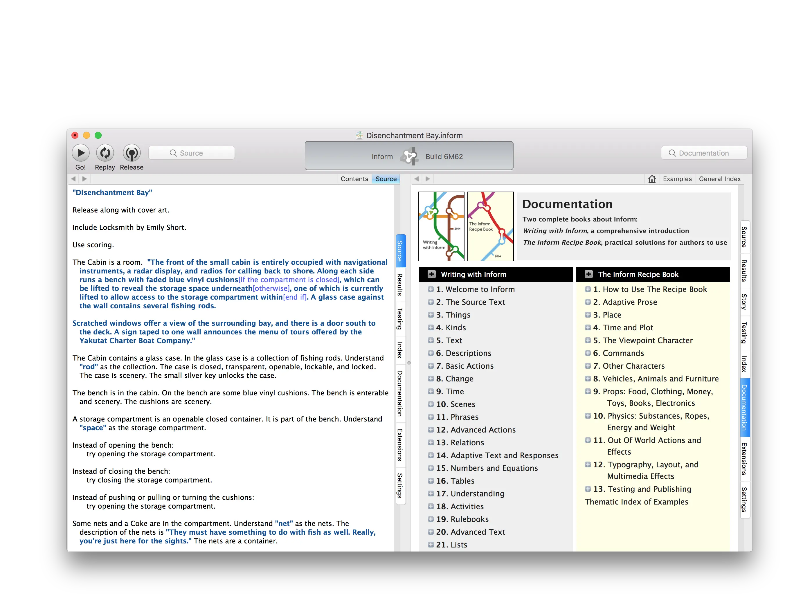 inform 7 集成式开发环境截图