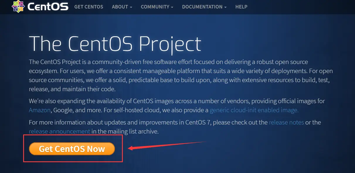 点击Get CentOS Now