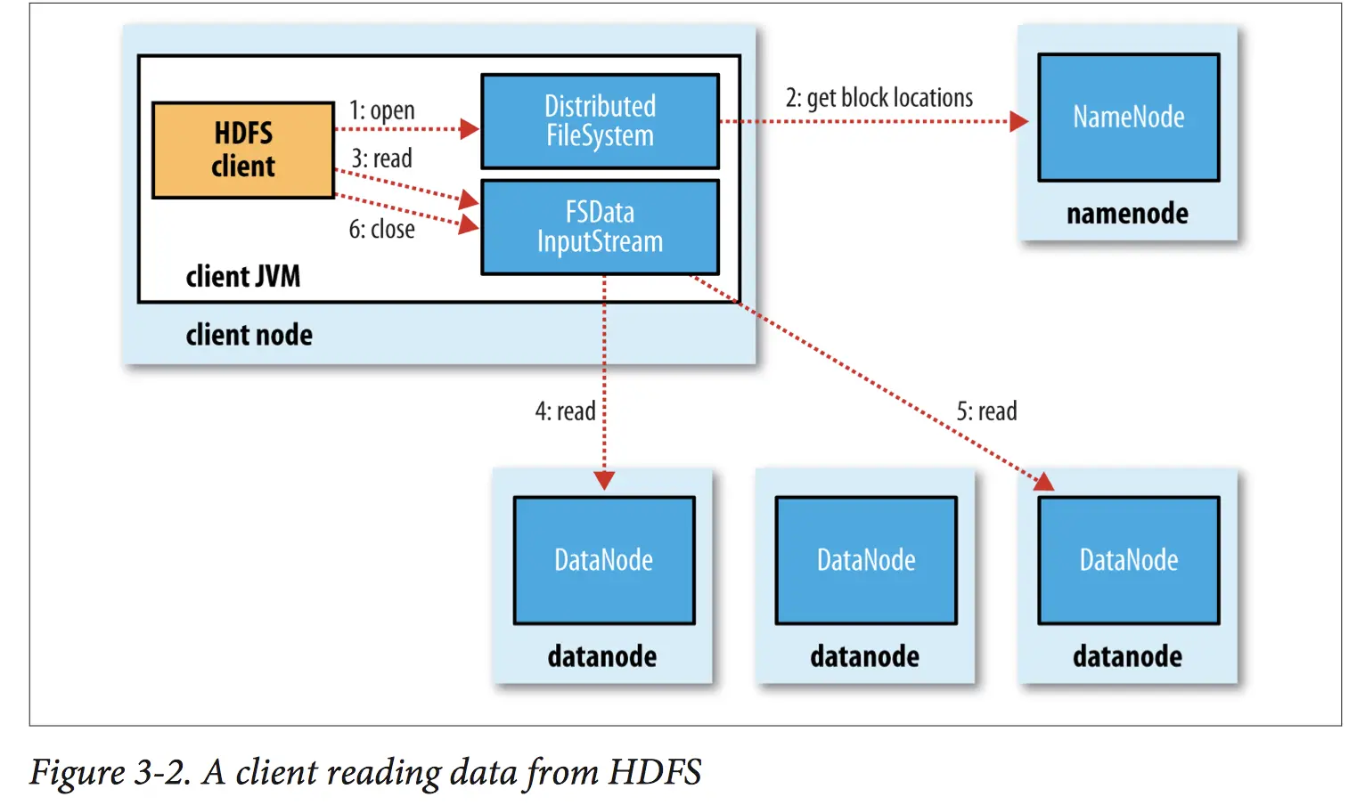 client reading data from HDFS