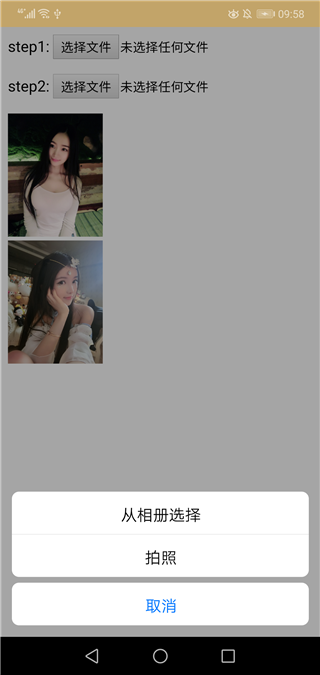相机/相册选择