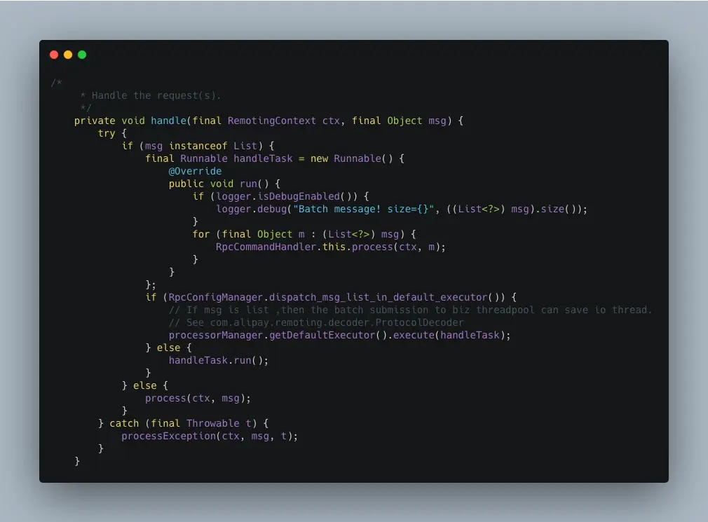 图21 - SOFABolt 利用 IO 线程派发 AppendEntriesRequest 到 Processor