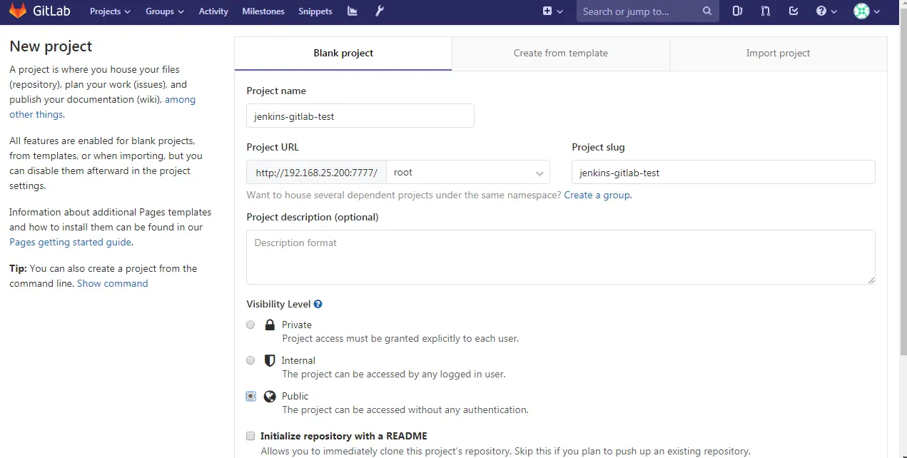 创建一个项目仓库