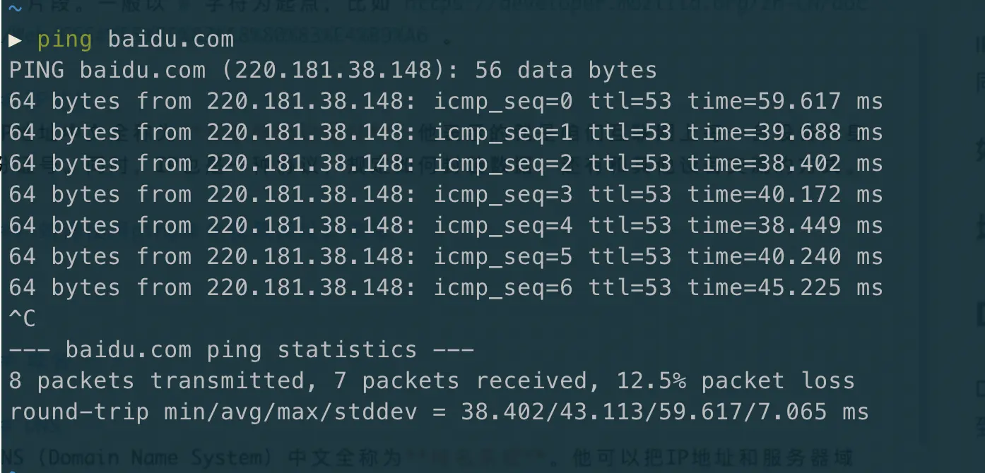使用ping获取网站信息
