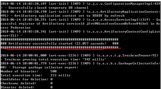 artifactory启动成功