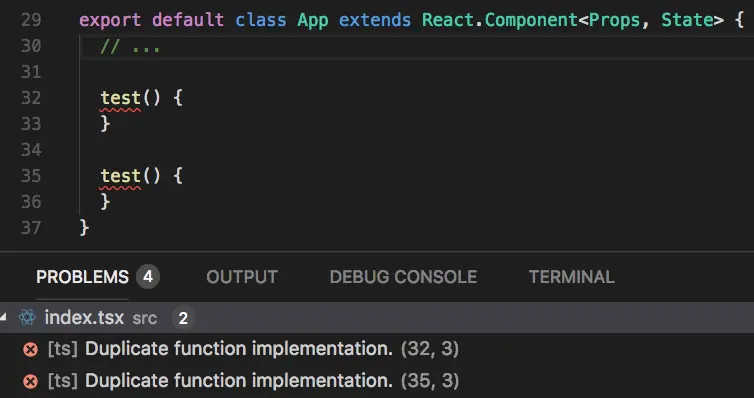 TS duplicate functions