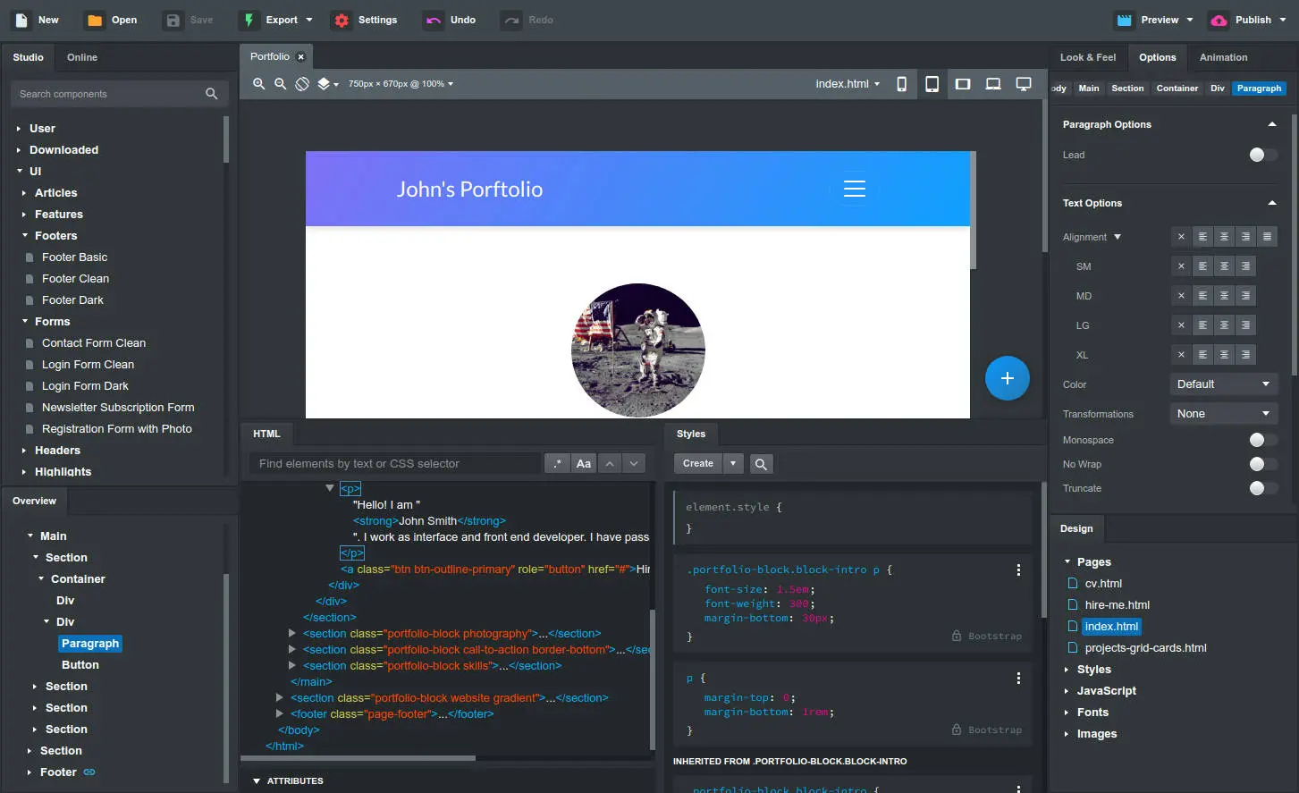 Bootstrap Studio Mac网页设计神器