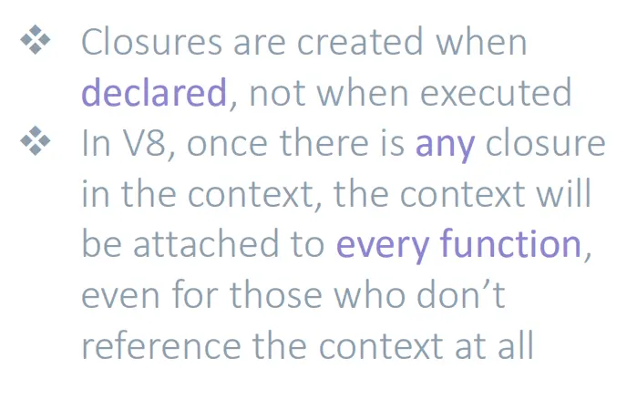 闭包是在声明的时候被创建的