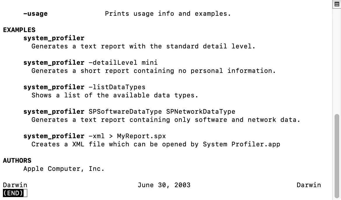 man system_profile