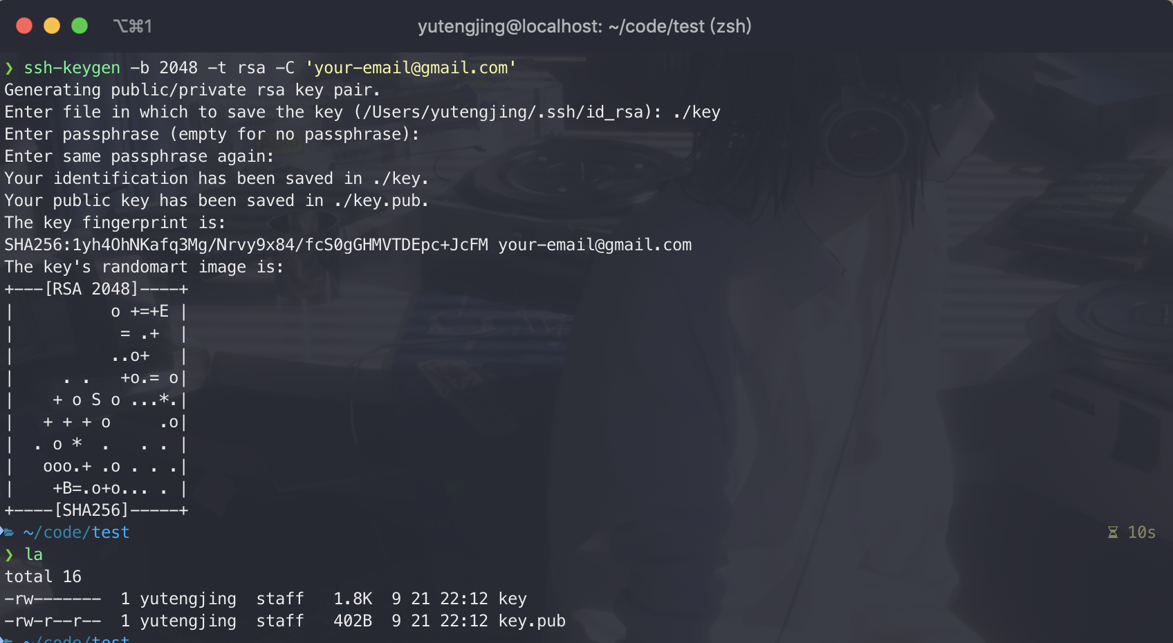 rsa public/private key pair