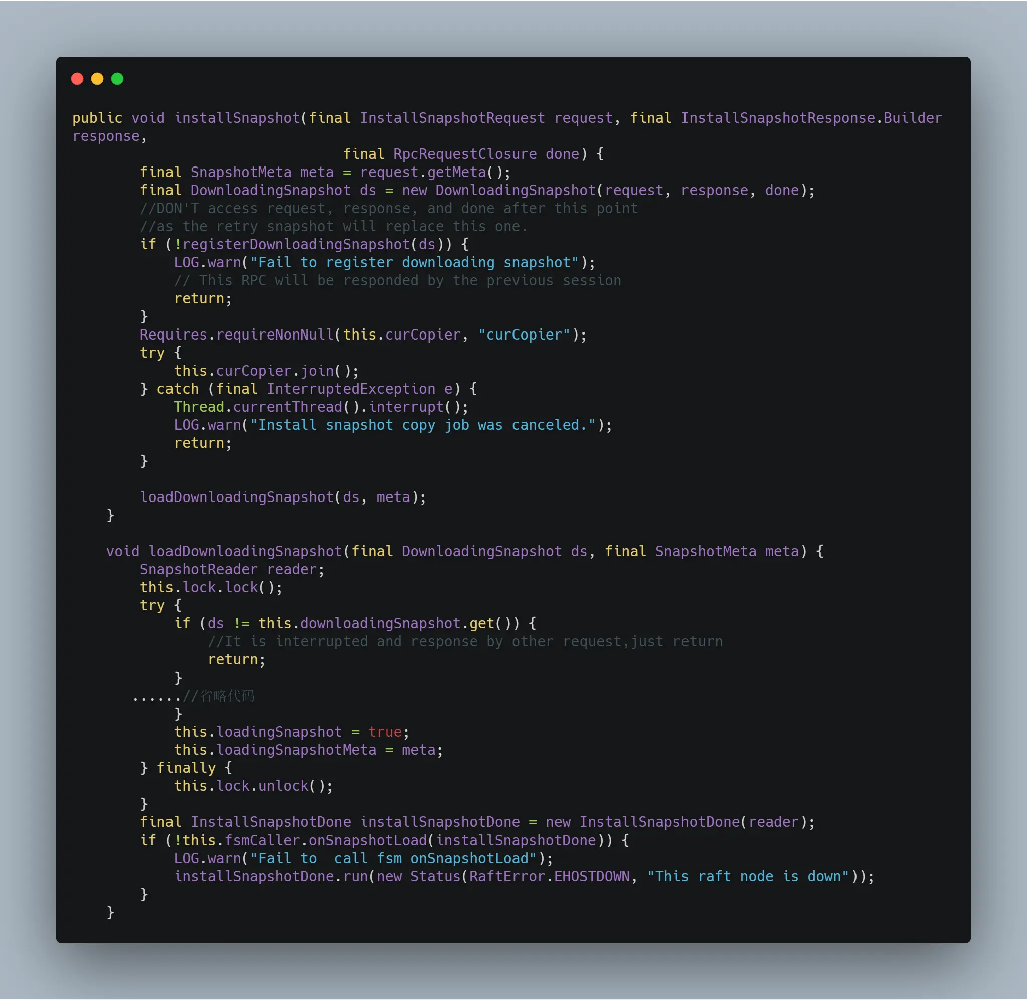 installSnapshot(...) 方法源码