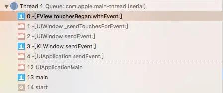 touchesBegan调用栈