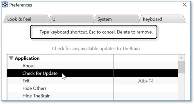 思维导图TheBrain基础实操教程——设置喜好快捷键设置