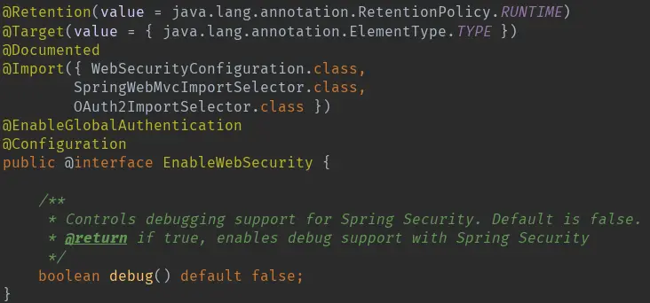 @EnableWebSecurity注解