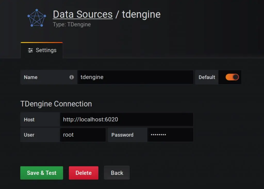 图 4 创建TDengine数据源