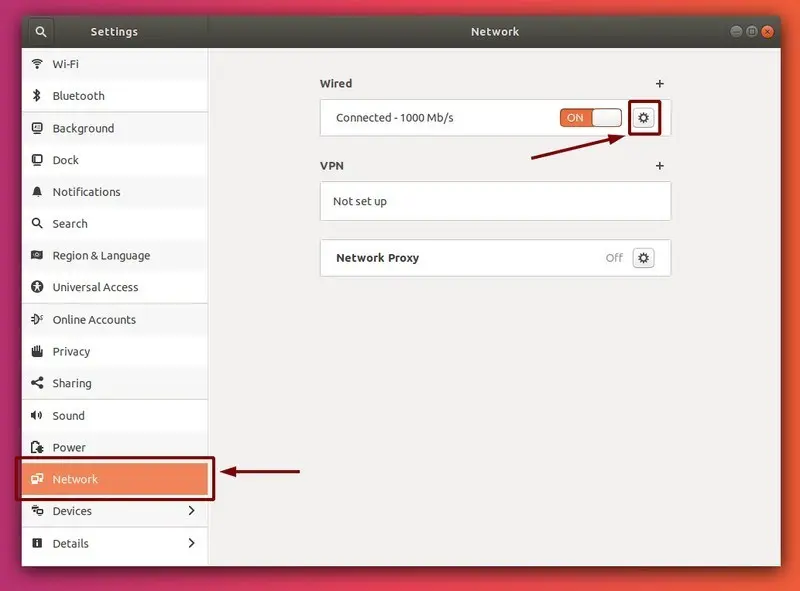Network Settings Ubuntu