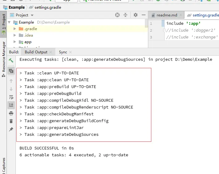 Android studio Build console