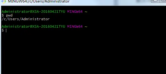 pwd查看所在的目录文件