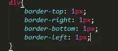 边框四个基本值写法，其中的1px是粗度