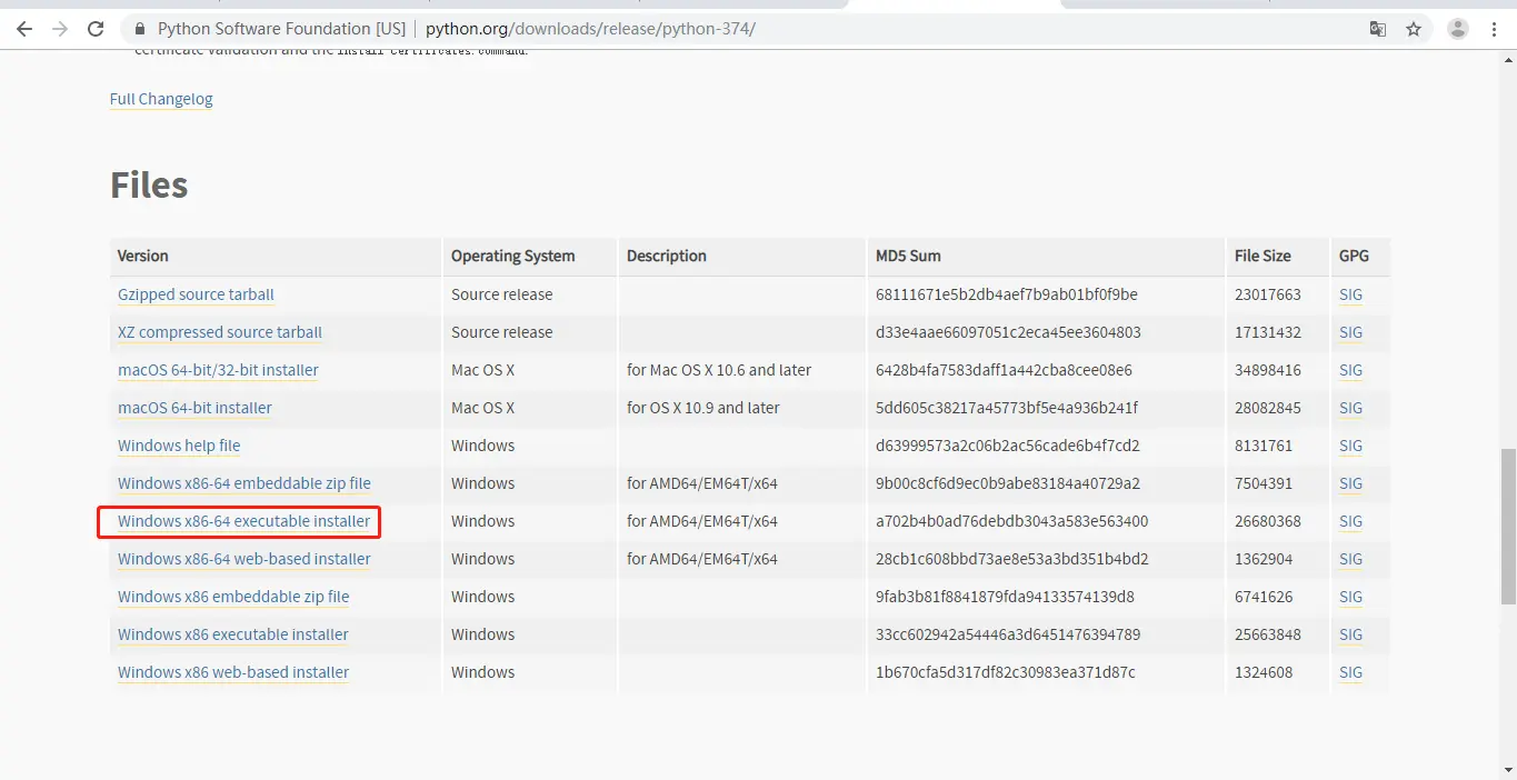 点击Windows x86-64 executable installer