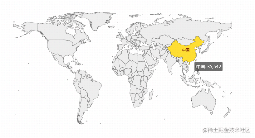 x通過echarts實現世界地圖,其實是很簡單的(看文檔就可實現).