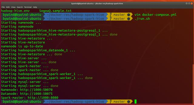 Docker 搭建的大数据环境，一键启停