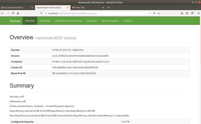 Docker 搭建的大数据环境，一键启停