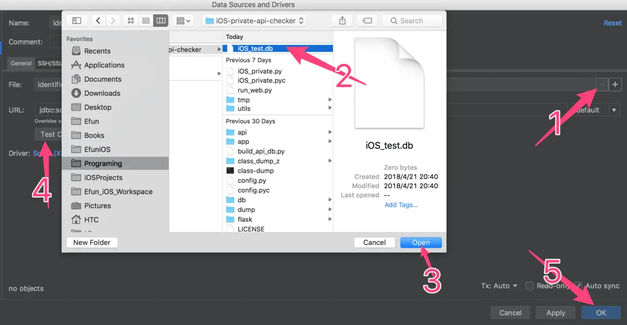 链接数据库Sqlite文件
