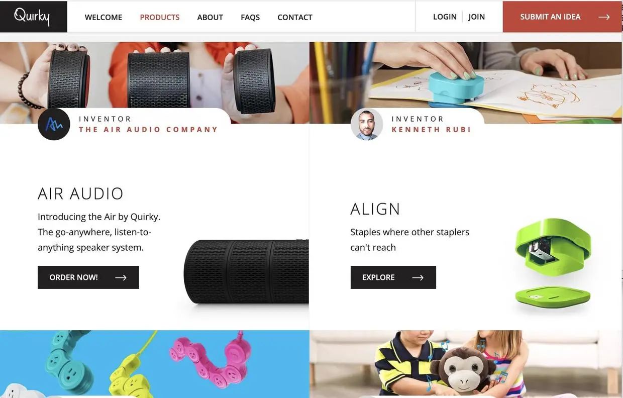 Quirky 有超过两百万份的产品构想