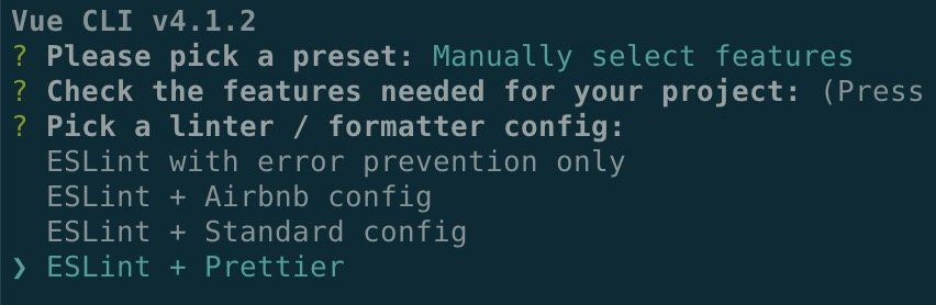 选择 ESLint + Prettier