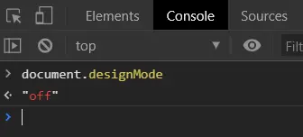 同样可以获取当前页面的designMode值