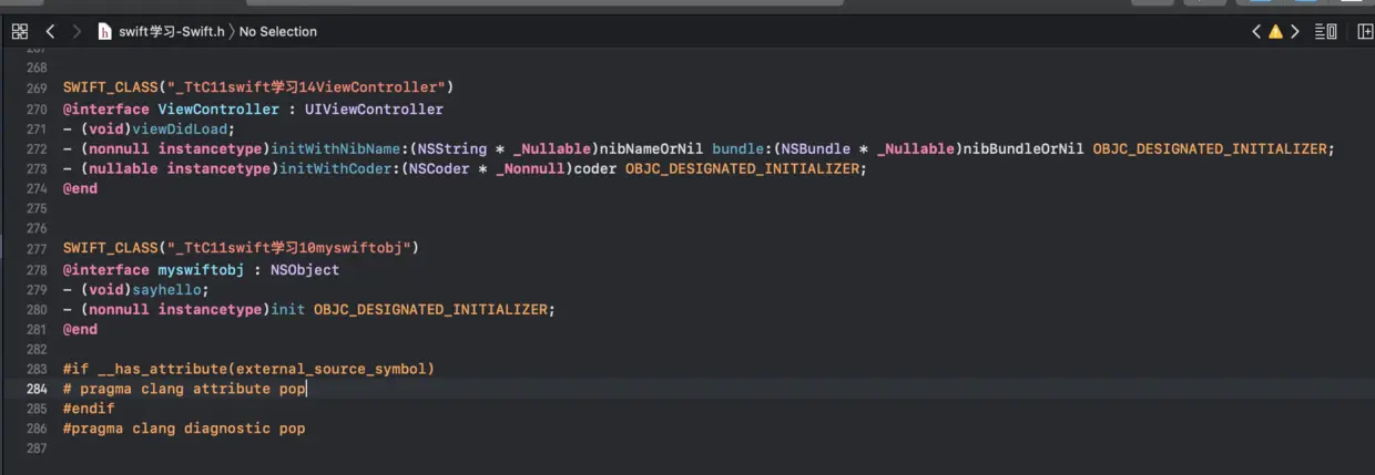 swift学习-Swift.h文件