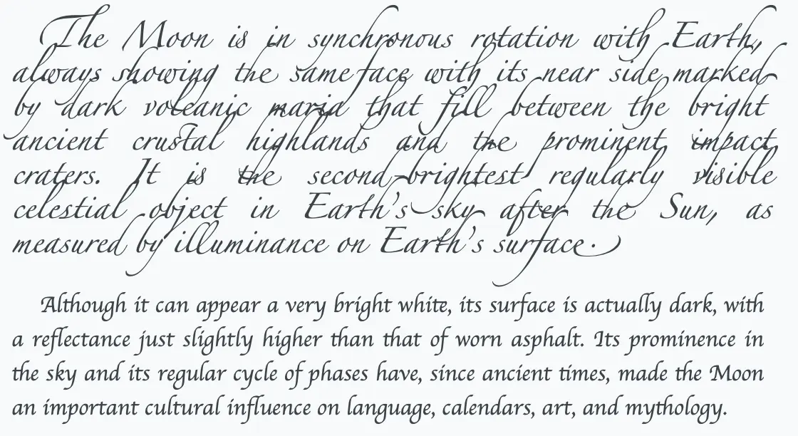 花式字体与手写字体