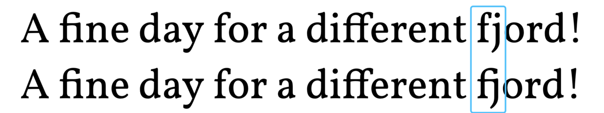 连字的效果