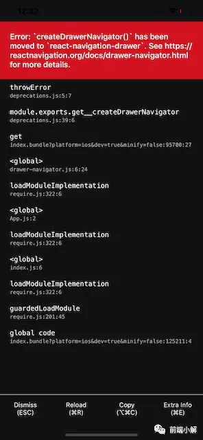 react-navigation错误