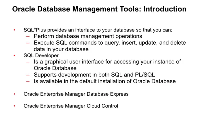 Oracle Database Management Tools
