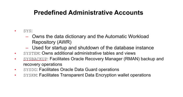 Predefined Administrative Accounts
