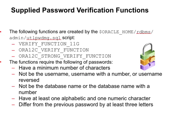 Supplied Password Verification Functions